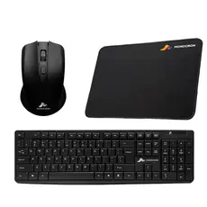 Kit Teclado e Mouse Sem Fio Wireless e Mouse Pad ABNT-2 USB 2.4GHz Teclado Numerico Monocron