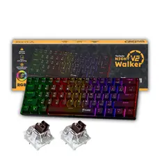 Teclado Gamer Night Walker V2 60% Rgb Mecânico Switch Brown Marrom Clanm
