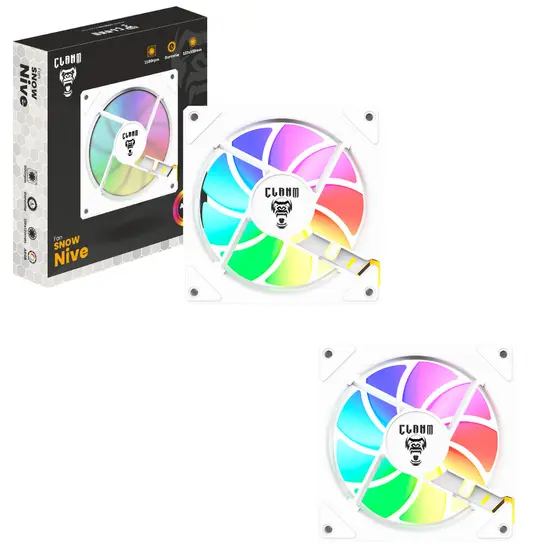 Kit 2x COOLER FAN Gamer Snow Nive Led ARGB 3 PINOS CLANM