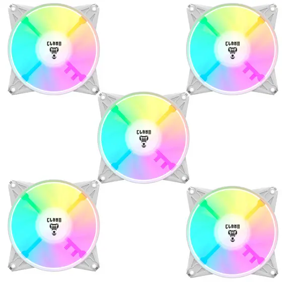 Kit 5x COOLER FAN Gamer Snow Eurus Led Iluminação ARGB CLANM