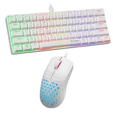 Kit Snow Teclado Mecanico Walker V2 + Mouse Slits V2 Gamer RGB Clanm