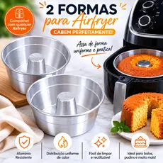 Kit com 2 Formas de Bolo para Airfryer 16cm Serve em Todas Airfryer do mercado!