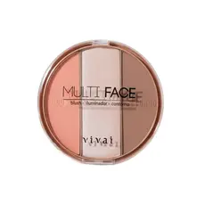 Estojo Multifuncional Face Blush Iluminador e Contorno Vivai Ref 1072