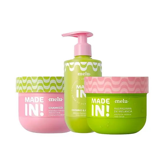 Ruby Rose Made In! Hidratante Corporal 180g + Esfoliante 270g + Sabonete Líquido Corporal 230ml
