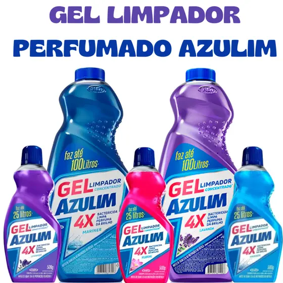 GEL LIMPADOR PERFUMADO AZULIM -  2Kg e 500g - FRAGRÂNCIAS