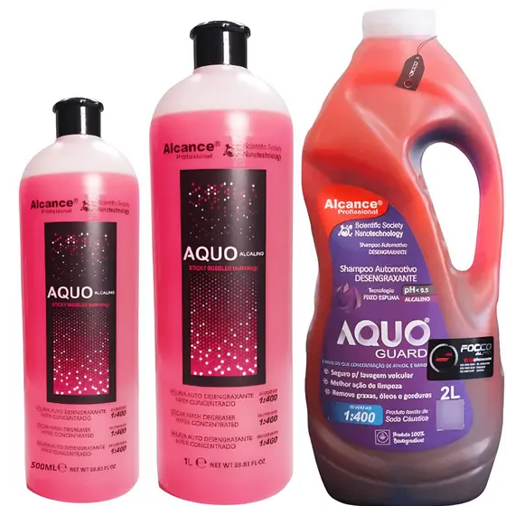 AQUO SHAMPOO ALCALINO DESENGRAXANTE PH 8.5 -1L E 500ML/AQUO GUARD PH 9.5 -2L