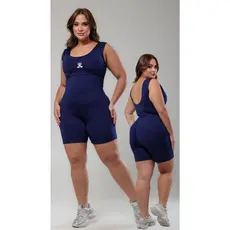 Macaquinho Plus Size Fitness Feminino em Suplex, Toque Macio, Alta Sustentação e Segurança para Treino, Academia, Muscul