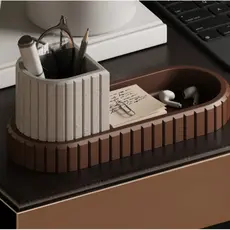 Organizador de Mesa Ripado Para Sala de Estar Escritório Recepção Porta Caneta Lapis