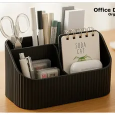 Organizador de Mesa Moderno Textura Canelada Porta Caneta para Escritório Recepção e Sala de Estar Moderna