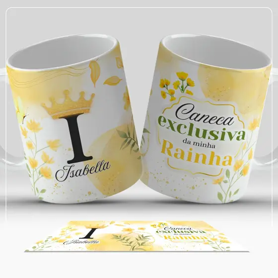 Caneca Premium Super Branca Personalizada Minha Rainha  325ml Opção de colocar seu Nome