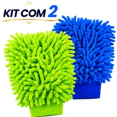 kit com 2 unidades Luva de Microfibra  - Alta Absorção, Limpeza Eficiente e Conforto no Punho