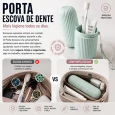 Porta Escova de Dente com 1/2/3 Organizador Multifucional Plástico Bolsa Escola Viagem Traba