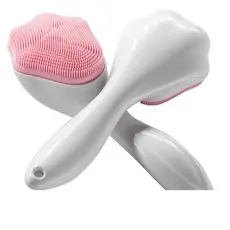 Esponja De Limpeza Facial Silicone Escova Esfoliante Rosto Polvo Manual