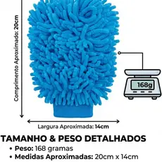 Kit Luva de Microfibra Multiuso para Lavar Louças, Pratos, Moto e Carro.