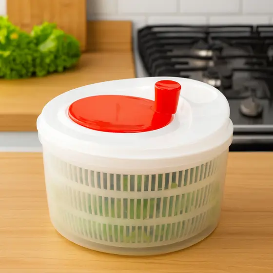 Centrífuga Manual de Salada 4 Litros Escorredor Folhas Legumes Vegetais Cozinha Prática