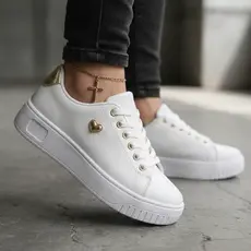 Tênis Casual Feminino Branco Plataforma Leve Confortável