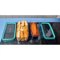 Kit 2 potes herméticos de acrílico  para bolo de forma pães e torradas