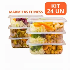 Kit 12/48/72 Pote Embalagem Marmita Descartavel 1000 ml 500ml 350ml 250ml 750ml Microondas e Freezer