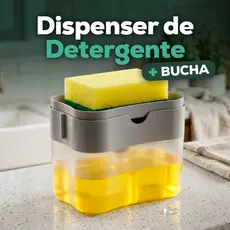 DISPENSER PORTA SABÃO DETERGENTE LÍQUIDO COM BUCHA ESPONJA