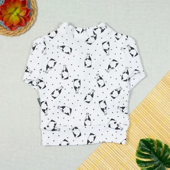 Casaquinho Para Bebê Cardigan Minimalista Milk Branco