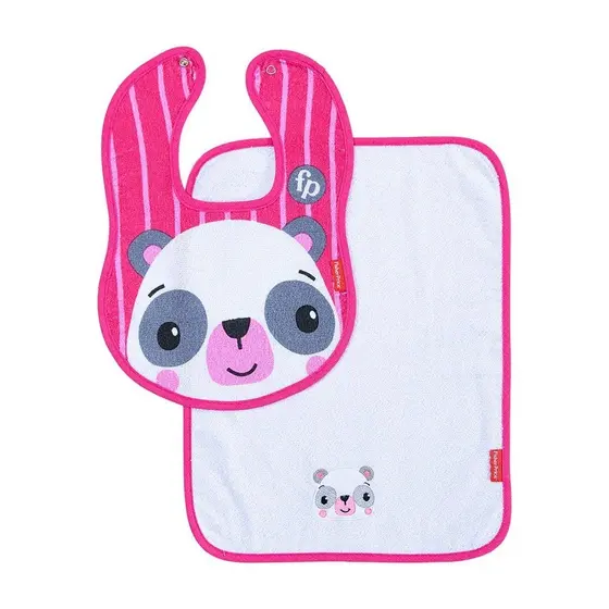 KIT PAPINHA BABADOR ANATÔMICO COM TOALHA FISHER PRICE PANDA