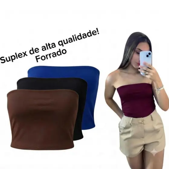 Top Tube Básico Feminino Tomara que Caia Tubinho suplex