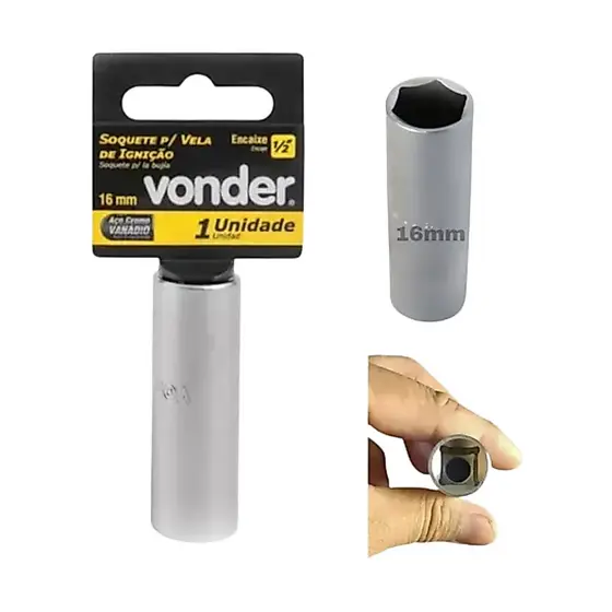 Soquete 16mm Longo Vela De Ignição Para Linha Automotiva