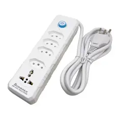 Régua Extensão Elétrica 5M com 4 Tomadas e 1 Tomada Universal Botão Liga e Desliga 110V/220V Bivolt - A192