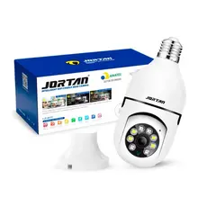 Câmera Segurança Lâmpada 360 Wifi Ip Full Hd 1080p Sem Fio Visão Noturna Colorida Jortan JT-8177 Detecção Movimento Rosc
