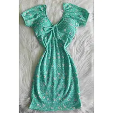 Vestido Florido Feminino Com Lycra Moda  Gringa Ombro a Ombro Ciganinha Lançamento 2025 Verão