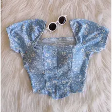 CROPPED CIGANINHA FLORAL COM BOJO  TENDÊNCIA CORSER LANÇAMENTO ESTILO CIGANINHA GRINGA