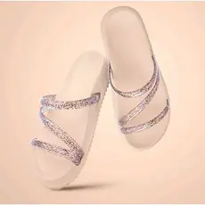 Sandália Feminina BirkenTiras Com Brilho Varias Cores Leve e Confortável