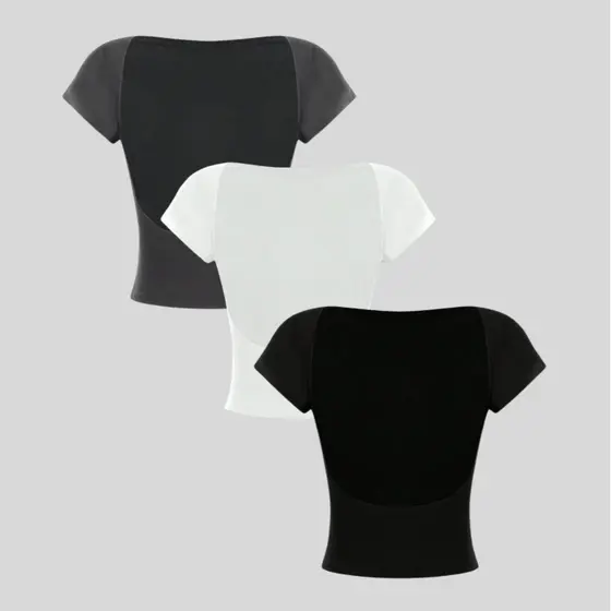 Blusa Costa Nua Preto Branco Marrom Cinza Cropped Tubinho Cropped Aberto Nas Costas Nu
