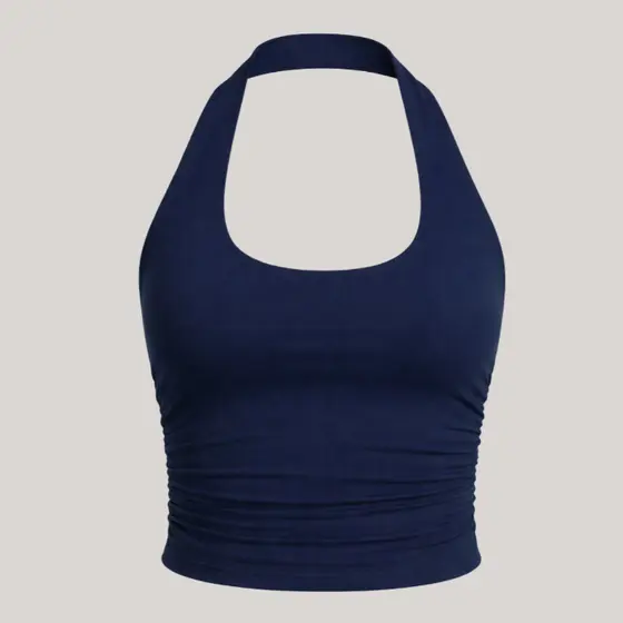 Top Cropped Feminino Frente única SUPLEX Costas Nuas Ajuste Slim