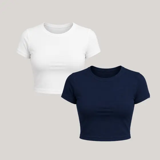 Kit com 2 Baby Tee Blusa Para Academia Suplex Premium Blusa de Compressão