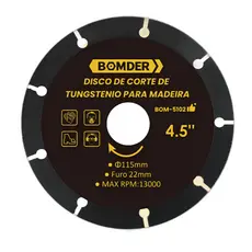 Disco De Corte Tungstênio Madeira MDF Plástico 115mm Bomvink