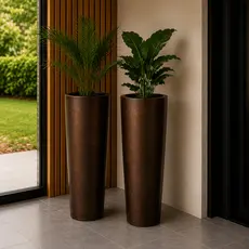 Kit 2 Vasos Ibiza 69cm Marmorizado Decorativo Luxo para Sala, Jardim e Varanda