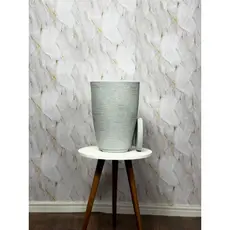 Vaso de Planta Coluna Redonda texturizado com Prato Incluso – Decoração Interna e Externa