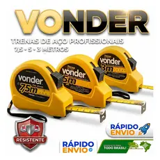 Trena De Aço 3 Metros 5 Metros 7,5 Metros Vonder Resistente Premium Oferta Top Medir