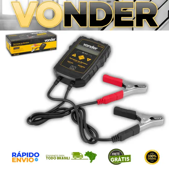 Testador de Baterias Automotivas Digital 12V VONDER TBV 1200 Profissional CCA 1200A LCD C/ Backlight