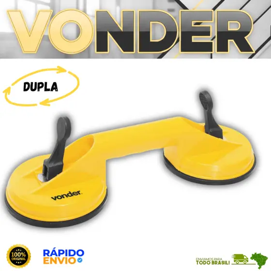 Ventosa Dupla Vonder Para Vidros Espelhos Cerâmicas Superfícies Lisas Resistente Oferta Premium Top