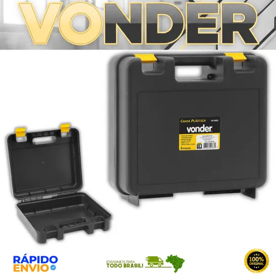 Caixa Para Ferramentas Peças Acessórios Plástica Vonder Resistente Original Premium Com Trava