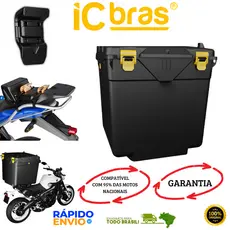 Caixa Baú 110 Litros Com Suporte Universal Motoboy Icbras Para Moto Bauleto ICBRAS