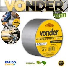 Fita SilverTape Adesiva Reforçada 50mmx10 Metros Prata Vonder Materiais Náuticos Vedação Isolamento