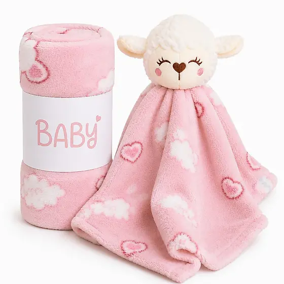 Kit Manta com Naninha Bebê Fleece Toque Super Macio Antialérgica Infantil
