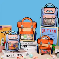 KIT10 Saco selado forma mochila cartoon portátil crianças