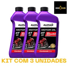 KIT 3 LITROS ÓLEO MOTOR OIL RADNAQ 20W50 4T MINERAL MOTO