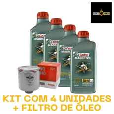 KIT 4 LITROS CASTROL MAGNATEC 5W40 A3/B4 VOLKSWAGEN + 1 FILTRO WO340