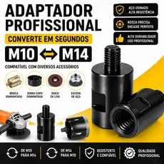 Adaptador De Eixo De Rosca M14-m10 e M14-M14 e M14-M12 e M14-5/8 Lixadeira Esmerilhadeira Politriz