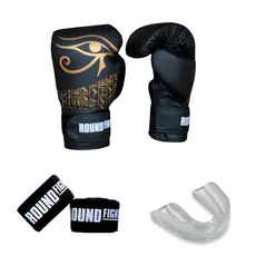 Kit Treino Boxe Kickboxing Luva Bandagem Bucal Olho De Horus